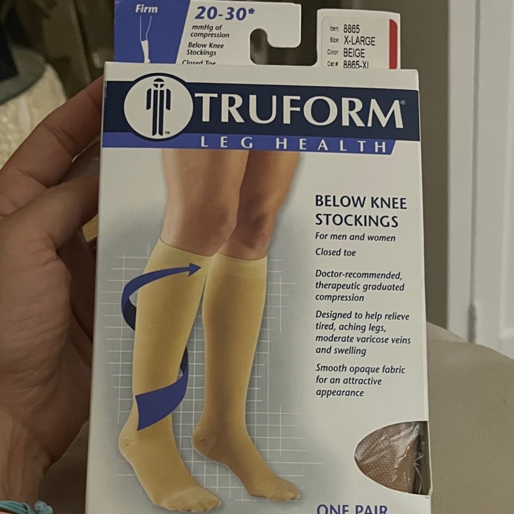 Truform Beige Below Knee Stockings for Women or men